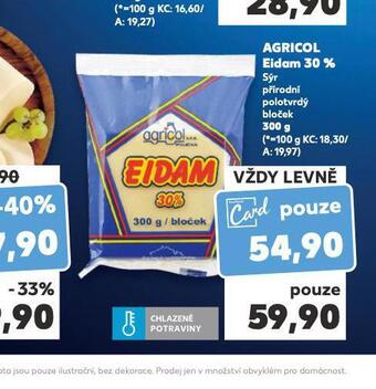 Kaufland Agricol eidam 30% nabídka