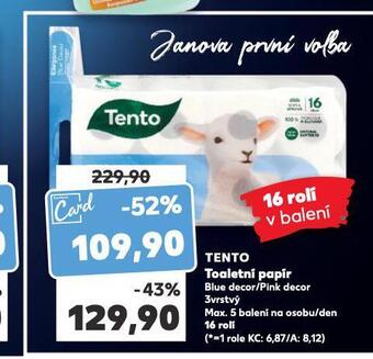 Kaufland Tento toaletní papír nabídka