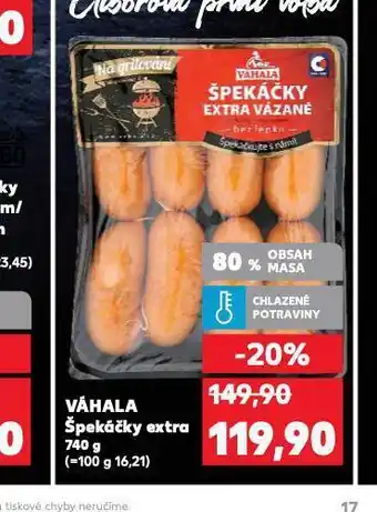 Kaufland Váhala špekáčky extra nabídka