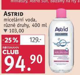 Rossmann Astrid micelární voda, 400 ml nabídka
