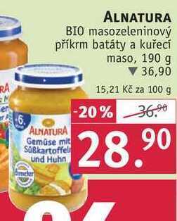 Rossmann Alnatura bio masozeleninový příkrm, 190 g nabídka