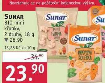 Rossmann Sunar bio mini křupky, 18 g nabídka