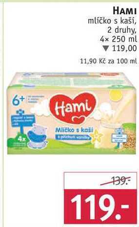 Rossmann Hami mlíčko s kaší, 4x 250 ml nabídka