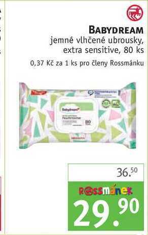 Rossmann Babydream jemné vlhčené ubrousky, 80 ks nabídka