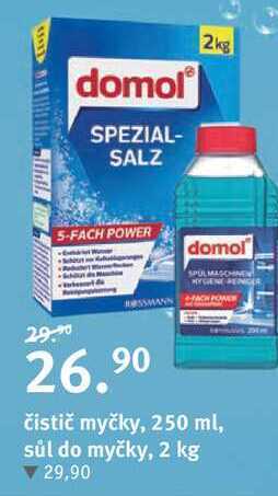 Rossmann Domol čistič myčky, 250 ml, sůl do myčky, 2 kg nabídka