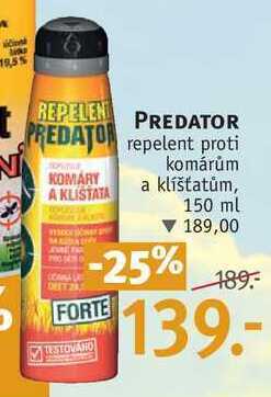Rossmann Predator repelent proti komárům a klíšťatům, 150 ml nabídka