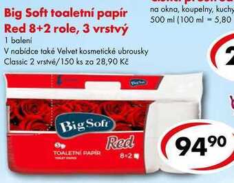 CBA Big soft toaletní papír red, 8+2 role nabídka