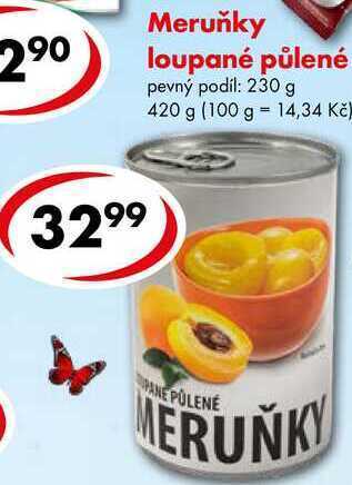 CBA Meruňky loupané půlené, 420 g nabídka