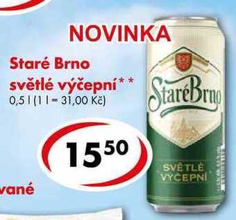 CBA Staré brno světlé výčepní, 0,5 l nabídka