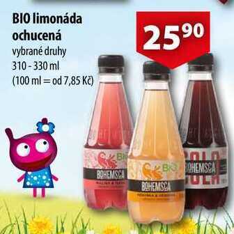 Bio limonáda ochucená, 310 - 330 ml
