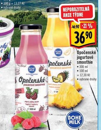 Albert Opočenské jogurtové smoothie nabídka