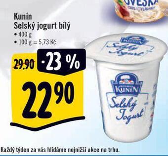 Albert Kunín selský jogurt nabídka