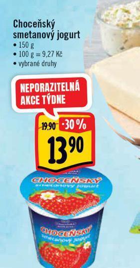 Albert Choceňský smetanový jogurt nabídka