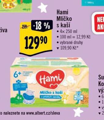 Albert Hami mlíčko s kaší nabídka