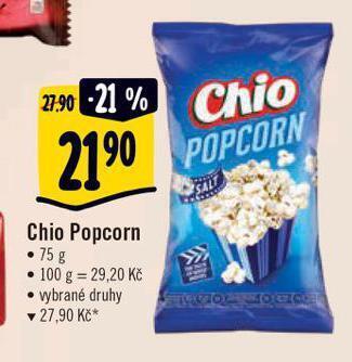 Albert Chio popcorn nabídka