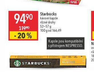 Globus Kávové kapsle starbucks nabídka