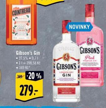 Albert Gibson's gin nabídka