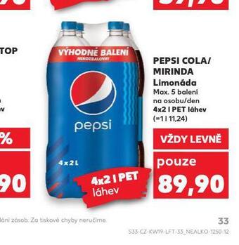 Kaufland Pepsi cola / mirinda nabídka