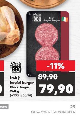 Kaufland Irský hovězí burger nabídka