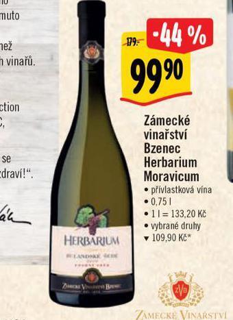 Albert Zámecké vinařství bzenec herbarium moravicum nabídka