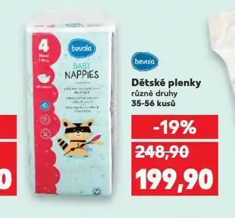 Kaufland Bevola dětské plenky nabídka