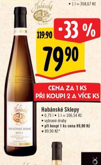 Albert Habánské sklepy nabídka