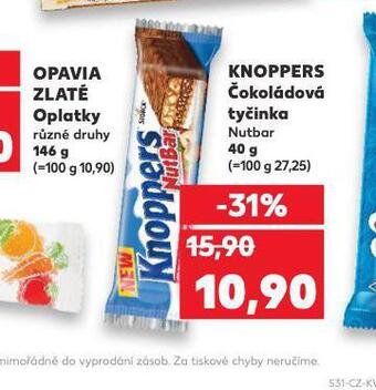 Kaufland Knoppers čokoládová tyčinka nabídka