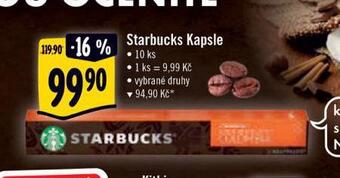 Albert Kávové kapsle starbucks nabídka