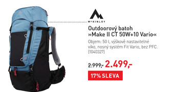 Intersport Outdoorový batoh make ii ct 50w+10 vario nabídka