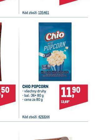 Makro Chio popcorn nabídka