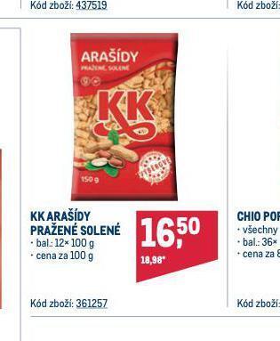 Makro Kk arašídy pražené solené nabídka