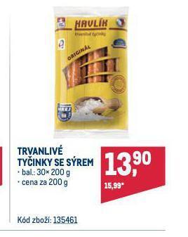 Makro Trvanlivé tyčinky se sýrem nabídka