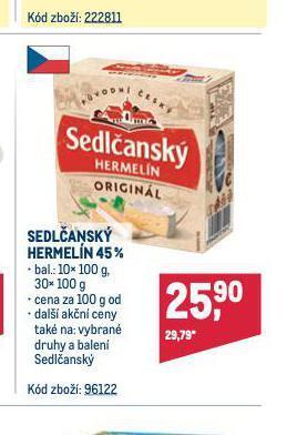 Makro Sedlčanský hermelín 45% nabídka