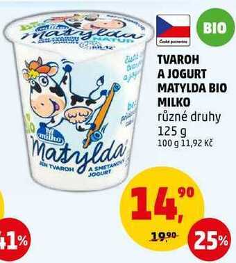 Penny Market Tvaroh a jogurt matylda bio milko, 125 g nabídka