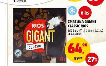 Penny Market Zmrzlina gigant classic rios, 6x 120 ml nabídka
