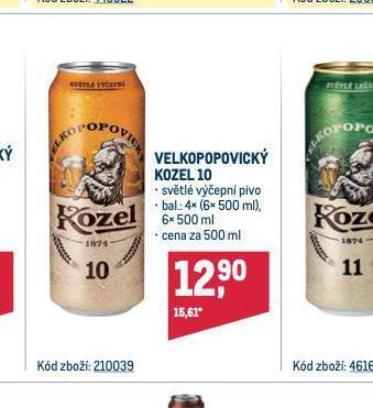 Makro Pivo velkopopovický kozel 10 nabídka