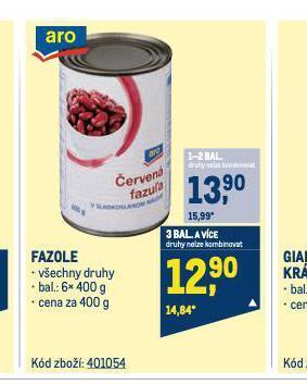Makro Fazole nabídka