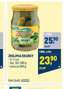 Makro Znojmia okurky nabídka