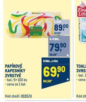 Makro Papírové kapesníky nabídka