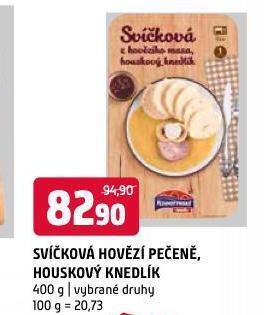 Terno Svíčková hovězí pečeně, houskový knedlík nabídka