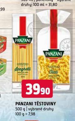 Terno Panzani těstoviny nabídka