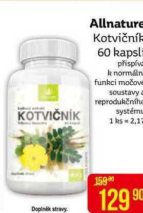 Teta Allnature kotvičník 60 kapslí nabídka