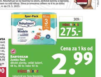 Rossmann Babydream dětské plenky nabídka