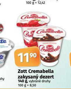 Coop Zott cremabella nabídka