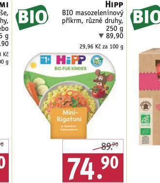 Rossmann Hipp bio masozeleninový příkrm nabídka