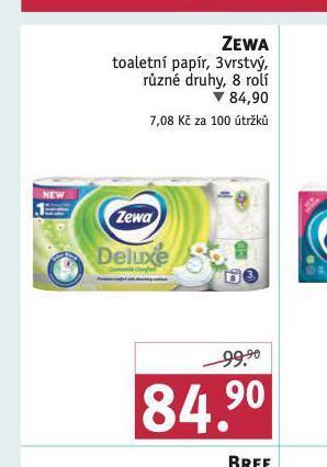 Rossmann Zewa deluxe toaletní papír nabídka