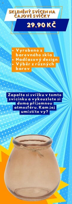 Action SKLENĚNÝ SVÍCEN NA ČAJOVÉ SVÍČKY nabídka