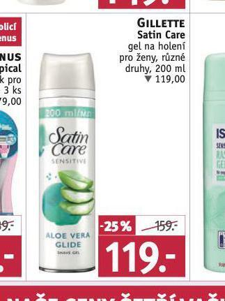Rossmann Gillette satin care gel na holení nabídka