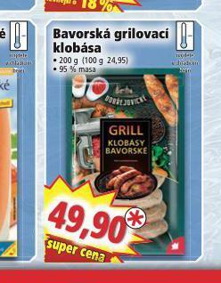 Norma Bavorská grilovací klobása nabídka