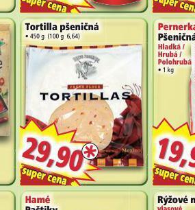 Norma Tortilla pšeničná nabídka
